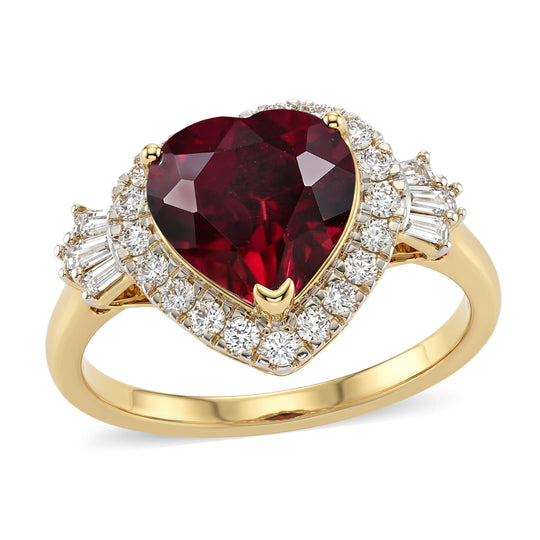 LUXURIANT (10-16 Werktage Lieferzeit) 3,04 ct. AAA Farbwechsel Granat und Labor Diamant Ring in 417 Gold
