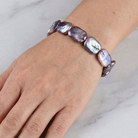 Lila Keshi Perle Armband 18 cm