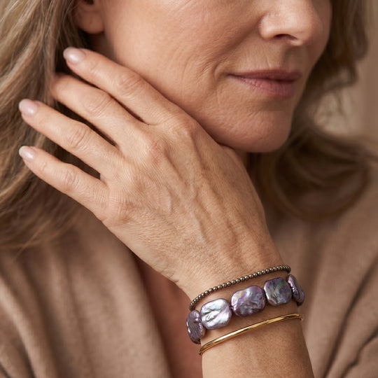 Lila Keshi Perle Armband 18 cm