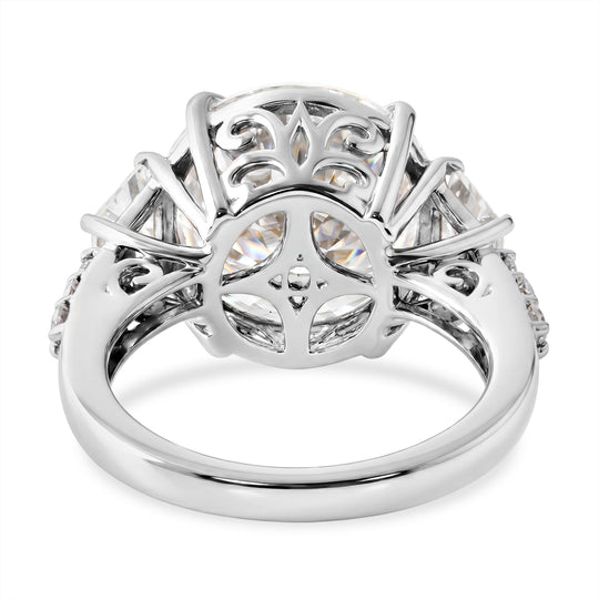 D'Joy Moissanit Ring 925 Silber Rhodiniert (Größe 21.00) ca. 11,59 ct