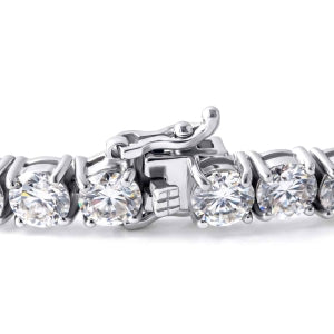 D'Joy Moissanit (Rund) Armband ca. 19 cm 925 Silber Rhodiniert ca. 18.09 ct