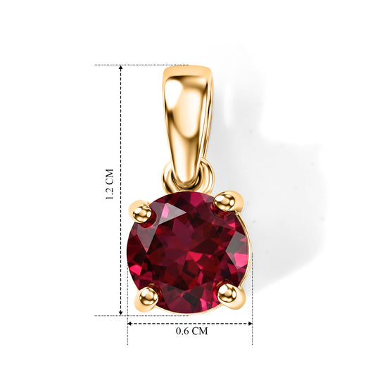 LUXURIANT - AAA Lab Grown Rubin Anhänger 925 Silber Gold ca. 1.37 ct