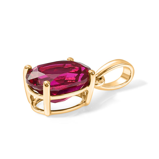 LUXURIANT - AAA Lab Grown Rubin Anhänger 925 Silber Gold ca. 1.62 ct