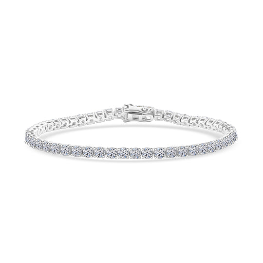 LUXURIANT DIAMOND - Lab Grown Diamant SI-GH SGL zertifiziert Armband ca. 19 cm 925 Silber 750 Gelbgold vermeil ca. 10.03 ct