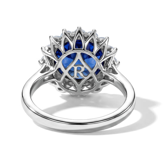 Rhapsody AAAA Tansanit, Weißer Diamant Ring 950 Platin (Größe 17.00) (10-16 Werktage Lieferzeit) ca. 4,97 ct