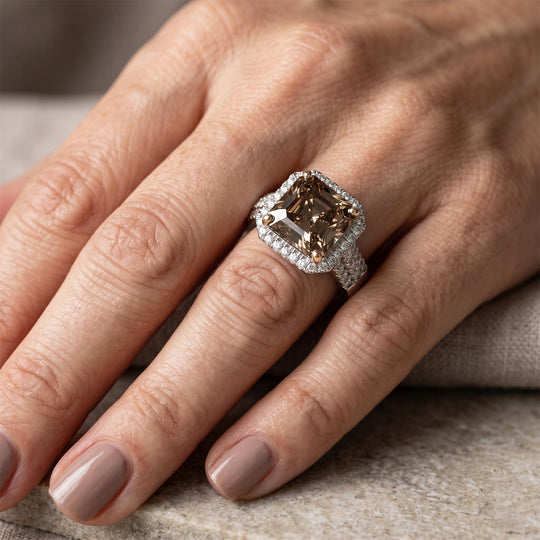 LUXORO AAA Turkizit, Weißer Diamant Ring 417 Gold (Größe 19.00) (10-16 Werktage Lieferzeit) ca. 5,19 ct