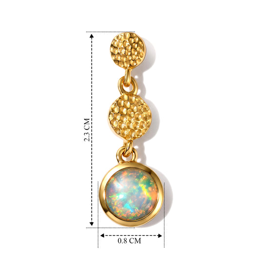 D'Joy AA Natürlicher, äthiopischer Welo Opal Ohrringe 925 Silber 585 Vergoldet ca. 1,02 ct.