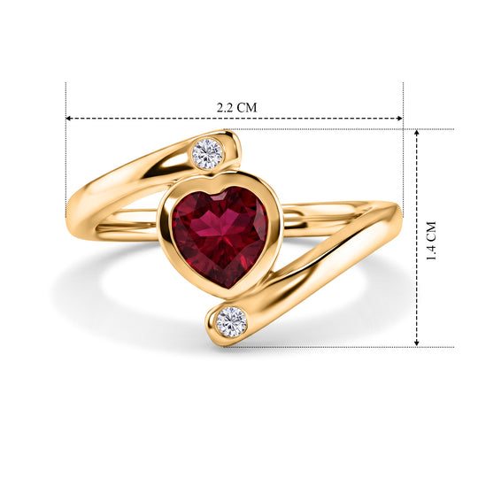 LUXURIANT - AAA Lab Grown Rubin, Lab Grown Diamant Ring 925 Silber (Größe 19.00) ca. 1,20 ct