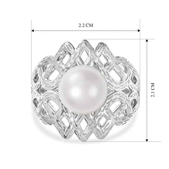 EVER TRUE Süßwasser Perle (9-9.5 mm) Ring 950 Kupfer (Größe 21.00)