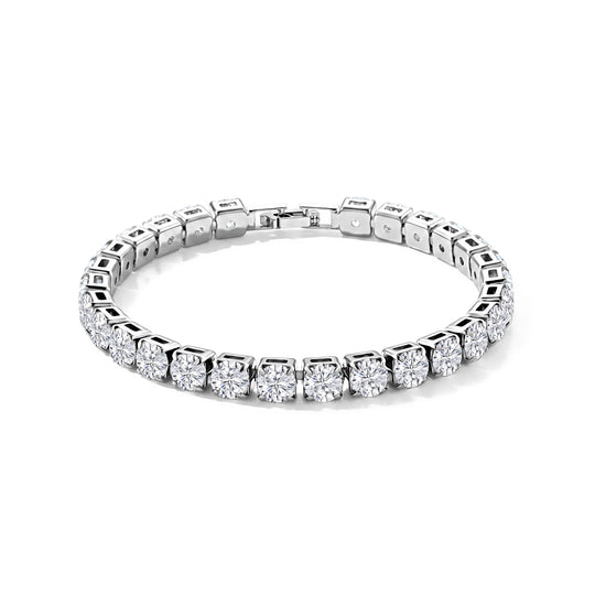 Weißer Zirkonia Armband ca. 19 cm Nickelfreies Messing, Rosefarben