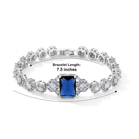 Grünes und weißes Zirkonia 19cm Armband, Messing vergoldet