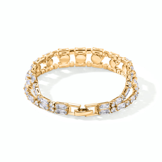 Weißer Zirkonia Armband ca. 19 cm Nickelfreies Messing