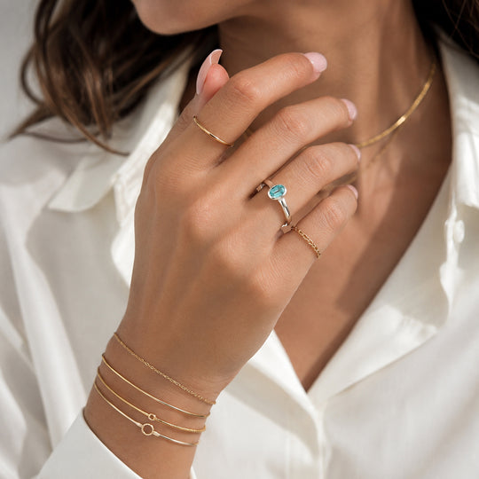 D'Joy AA Labor Paraiba Yag Solitär Ring, 925 Silber rhodiniert - 1,42 ct.