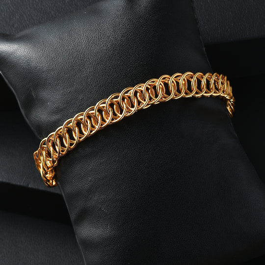 EVER TRUE Bronzella Kollektion-Reine Bronze 750 Vergoldet geflochtenes Armband ca. 16.5 cm ca. 11,00g