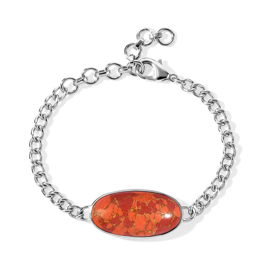 EVER TRUE Orange Mohave Türkis Armband ca. 16.5 cm 950 Kupfer ca. 21,33 ct.