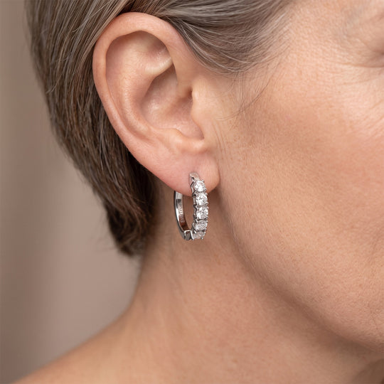 EVER TRUE Weißer Diamant Ohrringe Nickelfreies Messing ca. 0,05 ct.