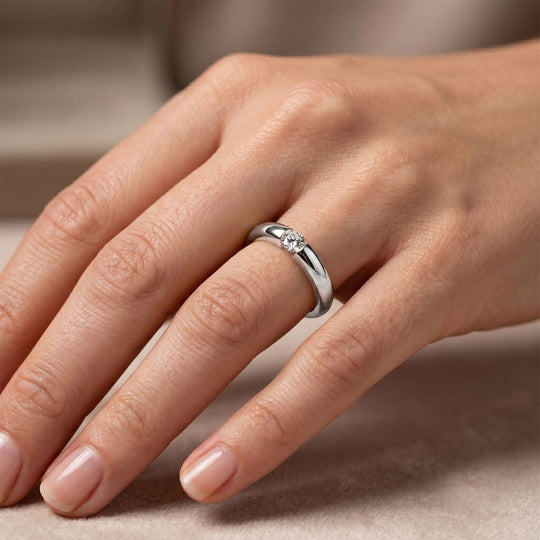 LUXURIANT DIAMOND - Lab Grown Diamant VS-EF Ring 925 Silber Rhodiniert (Größe 16.00) ca. 0,15 ct