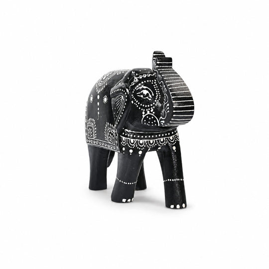 Livmore Handpainted Wooden Elephant Size-20 Cms Color-Multi