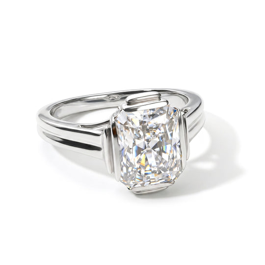 D'Joy Moissanit Ring 925 Silber 750 Gelbgold vermeil (Größe 21.00) ca. 3,53 ct
