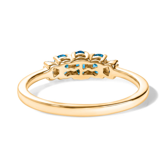 D'Joy Neon Apatit und Diamant Ring, 925 Silber vergoldet - 0,65 ct.