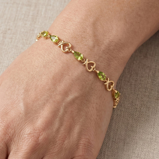 EVER TRUE Natürliches Peridot Armband, ca. 20 cm 950 Kupfer ca. 2.54 ct