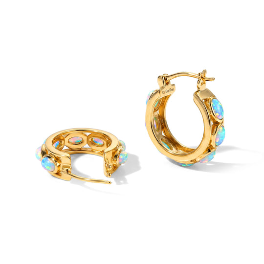 EVER TRUE AA Natürlicher, äthiopischer Welo Opal Ohrringe 950 Kupfer ca. 2.44 ct