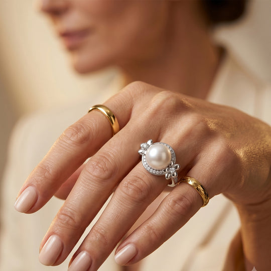 D'Joy Moissanit Ring 925 Silber Rhodiniert (Größe 19.00)