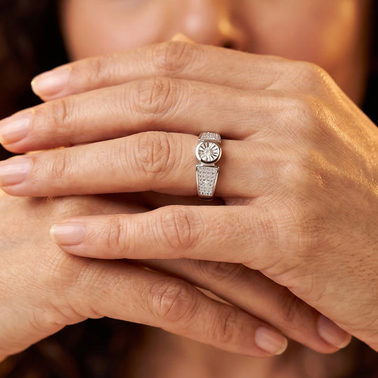 EVER TRUE Weißer Diamant Ring Nickelfreies Messing (Größe 20.00)