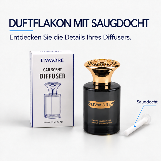 LIVMORE Raumduft mit Gardenienduft, 160 ml, Schwarz