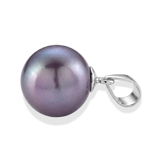D'Joy Lila Edison Perle (10-11 mm) Solitär Anhänger, 925 Silber rhodiniert