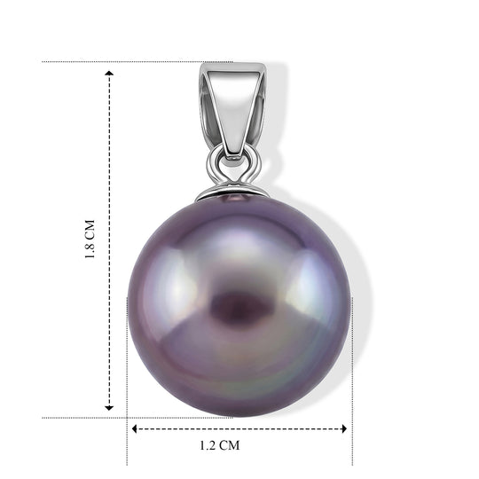 D'Joy Lila Edison Perle (10-11 mm) Solitär Anhänger, 925 Silber rhodiniert