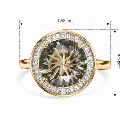 LUXORO AAA Turkizit, Weißer Diamant Ring 417 Gold (Größe 16.50) (10-16 Werktage Lieferzeit) ca. 4,51 ct