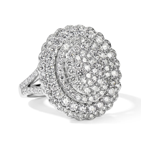 LUXURIANT 2.01 ct. SGL zertifizierter SI-GH Labor Diamant Ring, 925 Silber rhodiniert