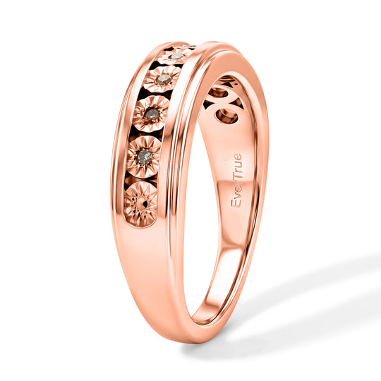 EVER TRUE Natürlicher Champagner Diamant Ring Nickelfreies Messing (Größe 21.00)