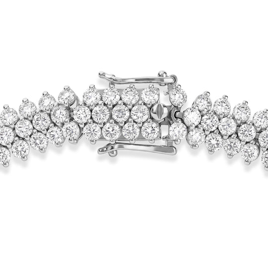 LUXURIANT SGL zertifiziertes SI-GH Labor Diamant 19cm Armband, 925 Silber rhodiniert - 13,50 ct.