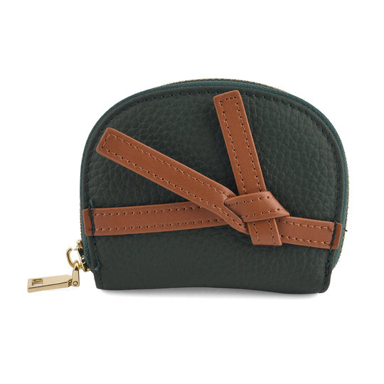 Leder Kartenetui mit RFID Schutz und Reißverschlussfach 10.5 x 8.5 x 2.5 cm Orange