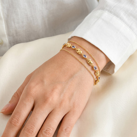 EVER TRUE AA Tansanit Armband ca. 18 cm 950 Kupfer ca. 1.66 ct