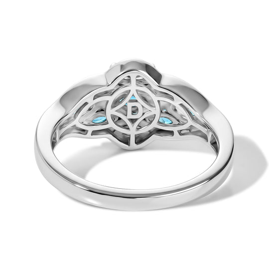 D'Joy Neon Apatit Ring, 925 Silber platiniert - 0,87 ct.