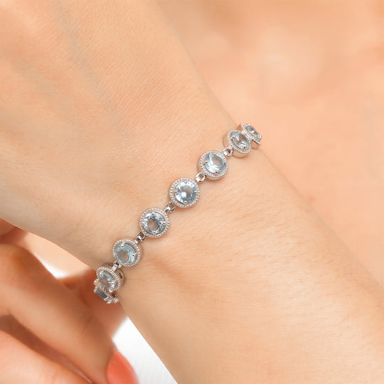 EverTrue Multi Edelstein 19cm Armband, Edelstahl - 8,32 ct.