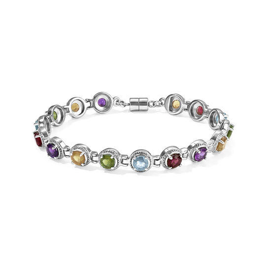 EverTrue himmelblauer Topas 19cm Armband, Edelstahl - 8,32 ct.