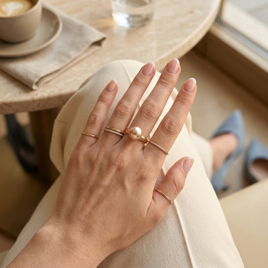 AAA Goldene Südsee Perle (11 mm) Solitär Ring in 375 Gold