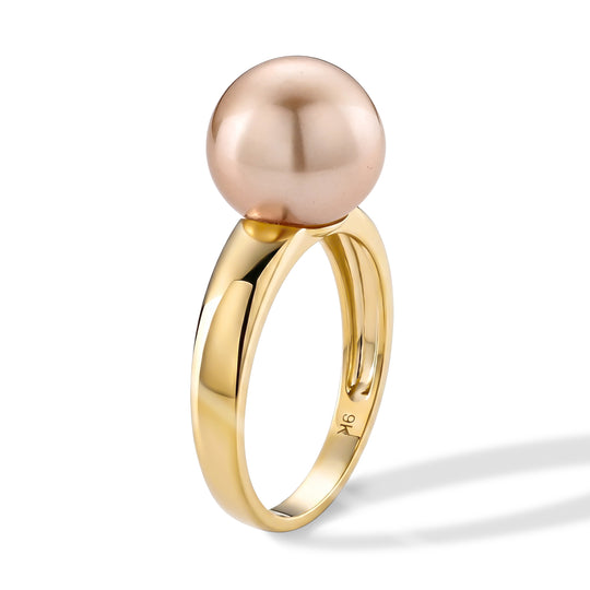 AAA Goldene Südsee Perle (11 mm) Solitär Ring in 375 Gold
