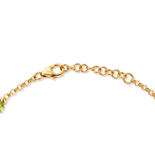 GP Trionfo Kollektion - Peridot, Süßwasser Perle (5mm) Armband ca. 19 + 2 cm Extender 925 Silber 750 Gelbgold vermeil 26.17 ct