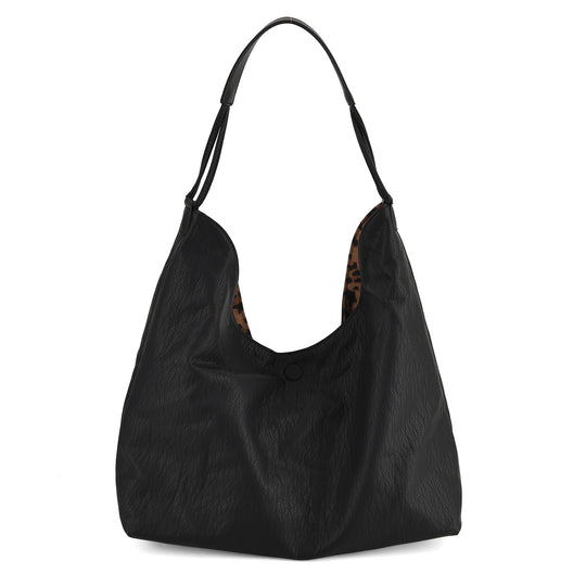 LA MAREY, Kunstleder-Shopper, 37 x 13 x 35 cm, Schwarz
