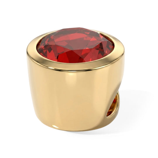 D'Joy Rubin Feuer Triplett Quarz Anhänger, 925 Silber 750 vergoldet - 1,50 ct.