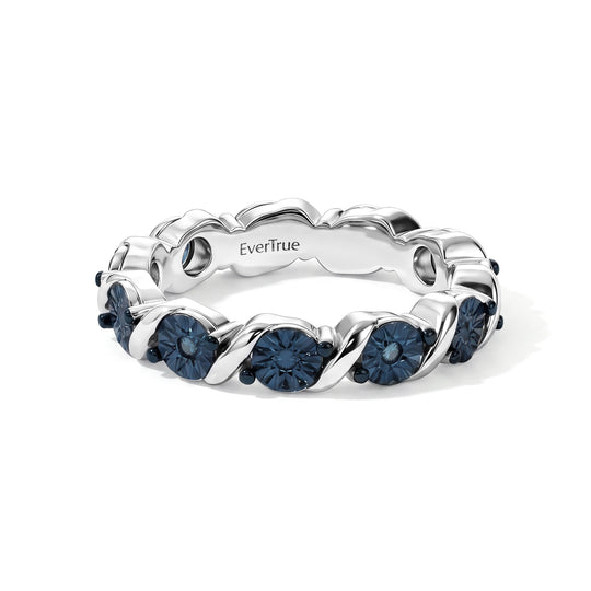 EVER TRUE Blauer Diamant Ring Nickelfreies Messing (Größe 20.00) ca. 0,06 ct