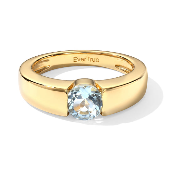EVER TRUE Himmelblauer Topas Ring Nickelfreies Messing (Größe 16.00) ca. 1,17 ct