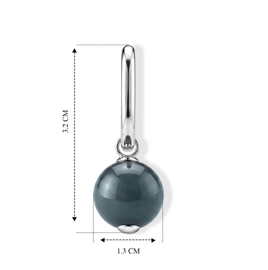 D'Joy Olmek Jadeit Ohrringe 925 Silber Rhodiniert ca. 30.00 ct