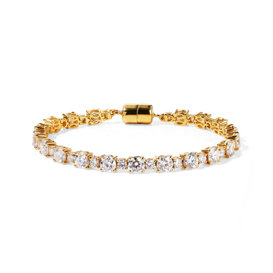 D'Joy Moissanit Armband ca. 18 cm 925 Silber 750 Gelbgold vermeil ca. 10,51 ct.