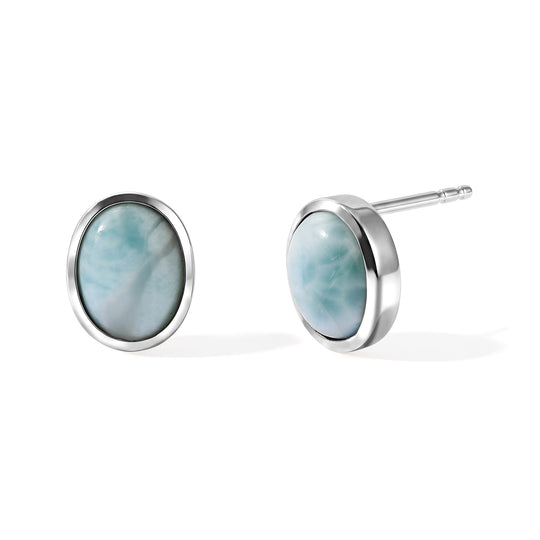 D'Joy AA Larimar Ohrringe 925 Silber 750 Vergoldet ca. 3.02 ct